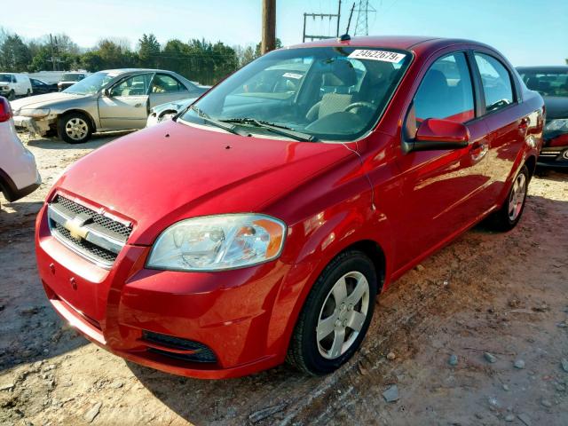 KL1TD5DEXAB124665 - 2010 CHEVROLET AVEO LS RED photo 2