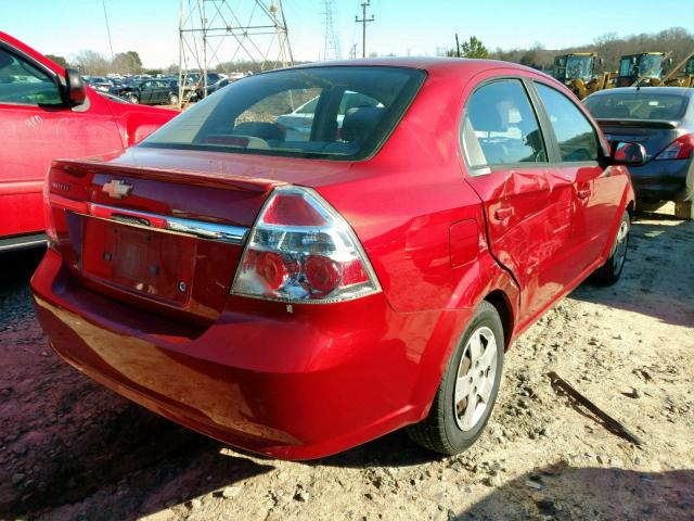 KL1TD5DEXAB124665 - 2010 CHEVROLET AVEO LS RED photo 4