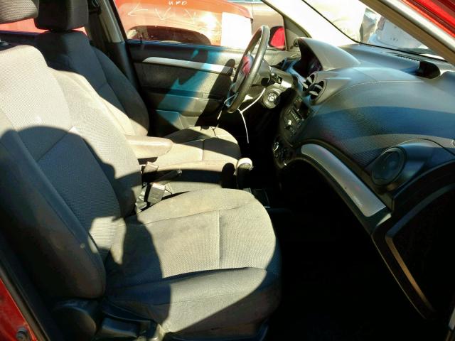 KL1TD5DEXAB124665 - 2010 CHEVROLET AVEO LS RED photo 5
