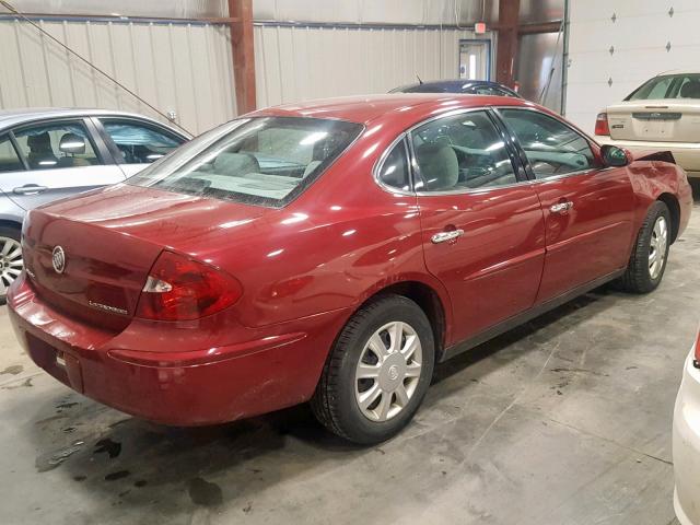 2G4WC562351141840 - 2005 BUICK LACROSSE C RED photo 4