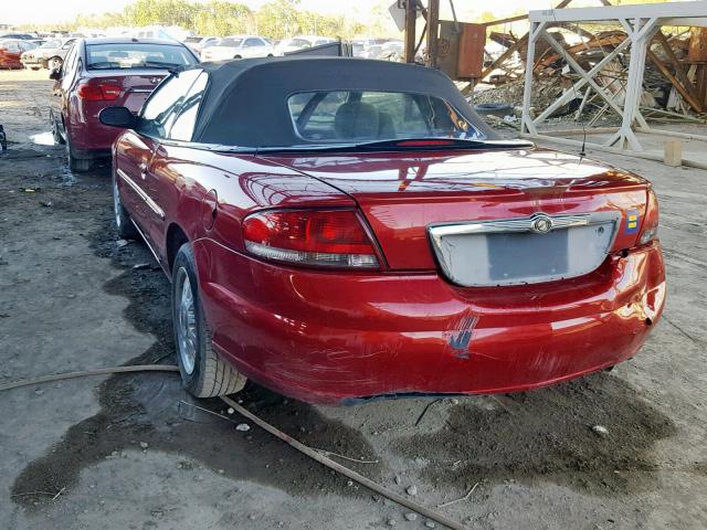 1C3EL45X74N380798 - 2004 CHRYSLER SEBRING LX MAROON photo 3