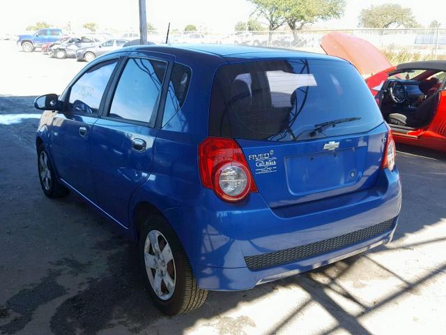 KL1TD66E49B305551 - 2009 CHEVROLET AVEO LS BLUE photo 3