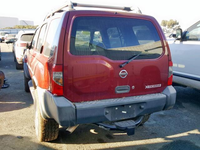 5N1ED28YX4C686600 - 2004 NISSAN XTERRA XE RED photo 3