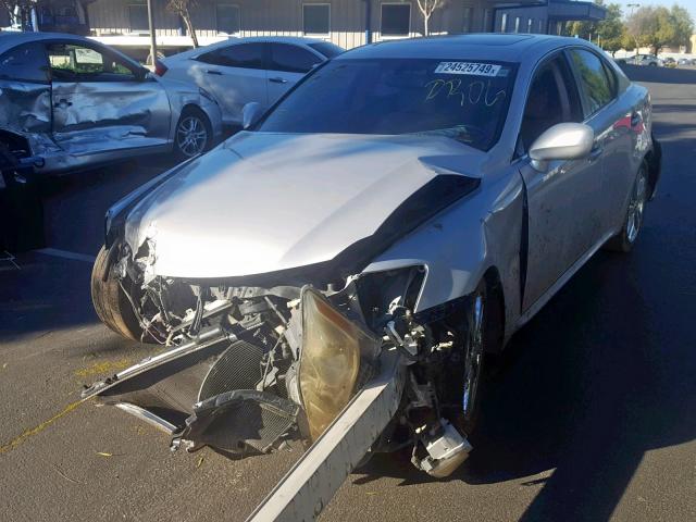 JTHBK262875032018 - 2007 LEXUS IS 250 SILVER photo 2