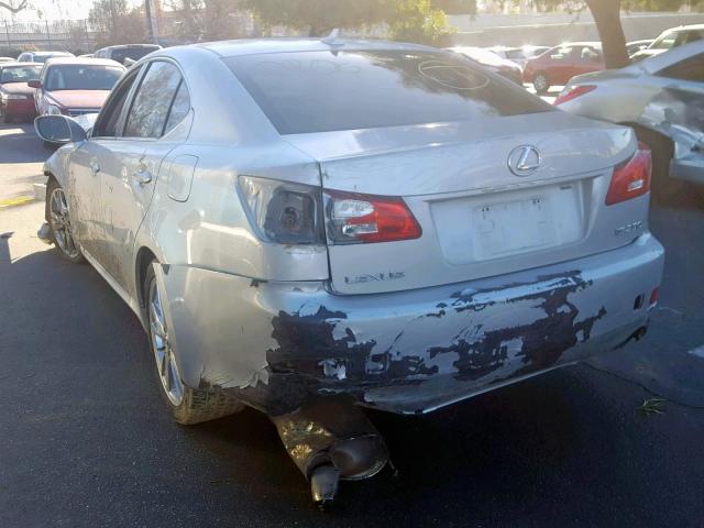 JTHBK262875032018 - 2007 LEXUS IS 250 SILVER photo 3