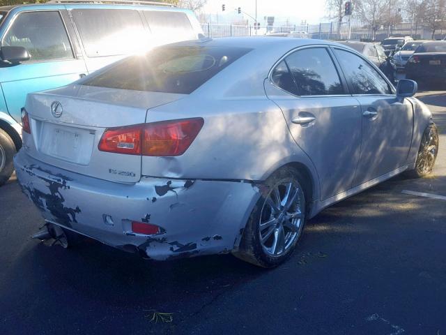 JTHBK262875032018 - 2007 LEXUS IS 250 SILVER photo 4