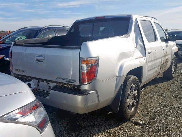 2HJYK16307H529096 - 2007 HONDA RIDGELINE SILVER photo 4