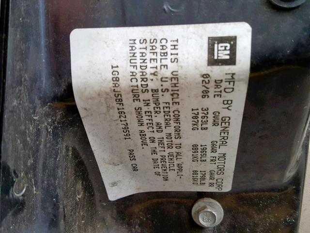 1G8AJ58F16Z179591 - 2006 SATURN ION LEVEL GREEN photo 10