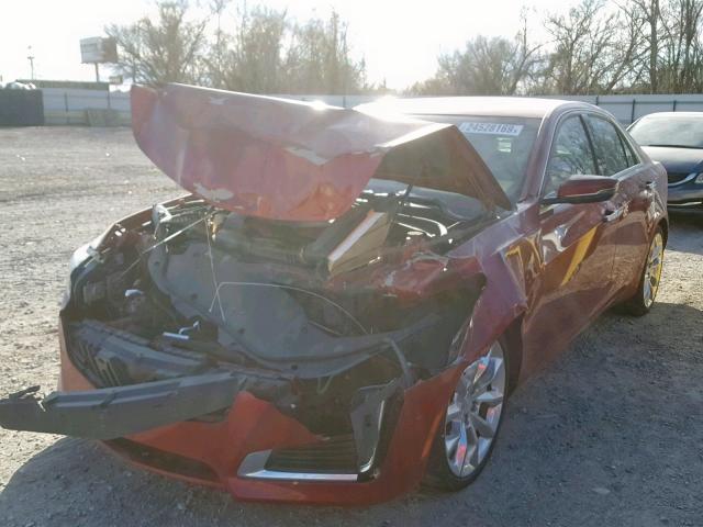 1G6AT5S39F0100092 - 2015 CADILLAC CTS PREMIU RED photo 2