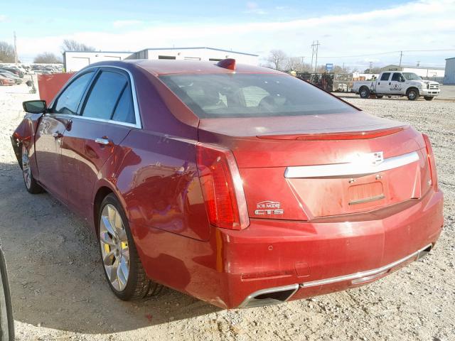 1G6AT5S39F0100092 - 2015 CADILLAC CTS PREMIU RED photo 3