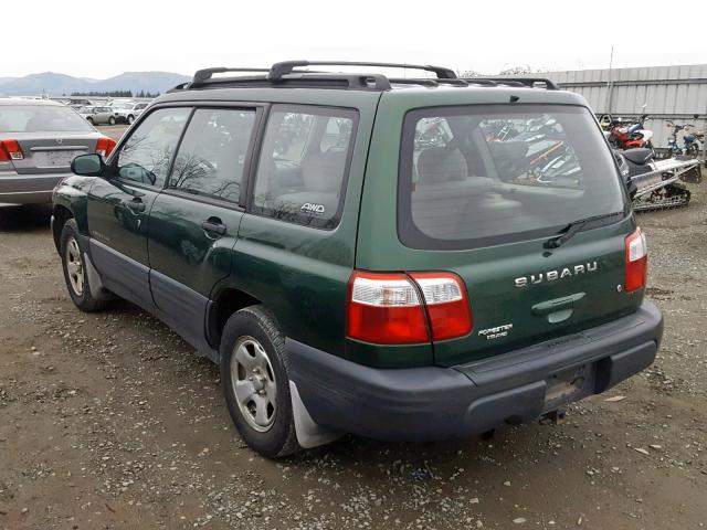 JF1SF63572H744092 - 2002 SUBARU FORESTER L GREEN photo 3