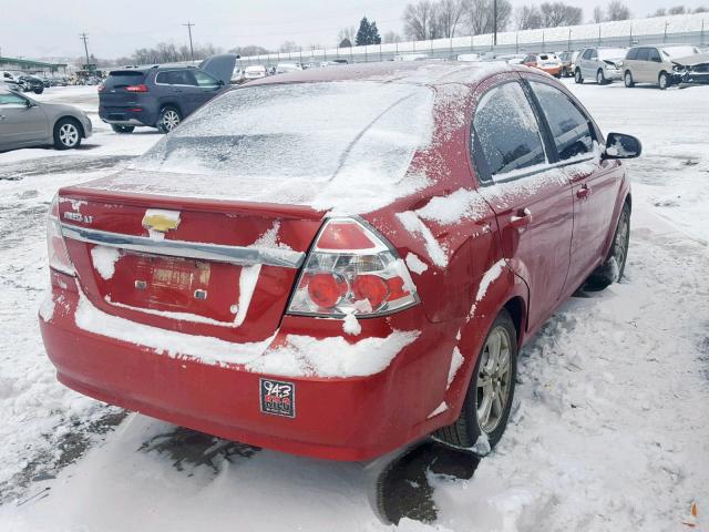 KL1TD5DEXBB120830 - 2011 CHEVROLET AVEO LS RED photo 4