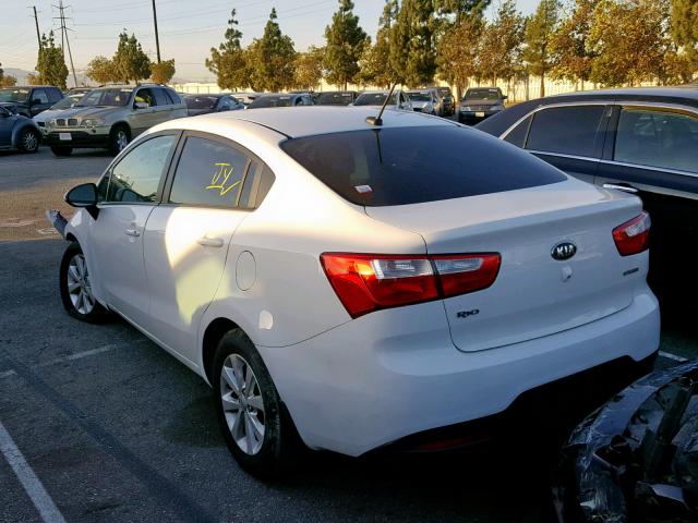 KNADN4A36E6405073 - 2014 KIA RIO EX WHITE photo 3