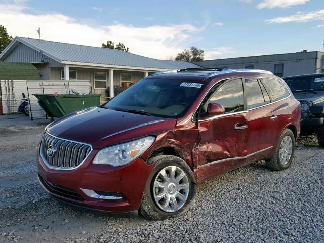 5GAKRBKD1HJ201083 - 2017 BUICK ENCLAVE RED photo 2