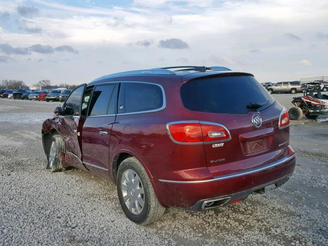 5GAKRBKD1HJ201083 - 2017 BUICK ENCLAVE RED photo 3