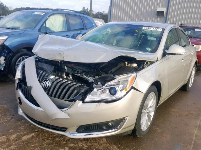 2G4GK5EX9G9116398 - 2016 BUICK REGAL GOLD photo 2