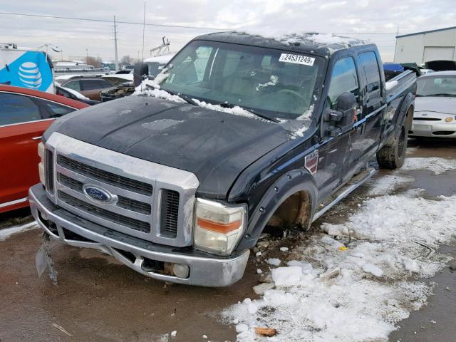 1FTWW31R08EC17909 - 2008 FORD F350 SRW S BLACK photo 2