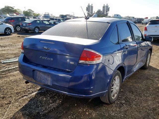 1FAHP35N29W140684 - 2009 FORD FOCUS SE BLUE photo 4