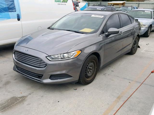 3FA6P0G70DR308905 - 2013 FORD FUSION S GRAY photo 2