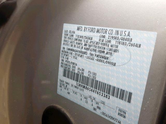 1LNHM86S44Y653383 - 2004 LINCOLN LS SILVER photo 10