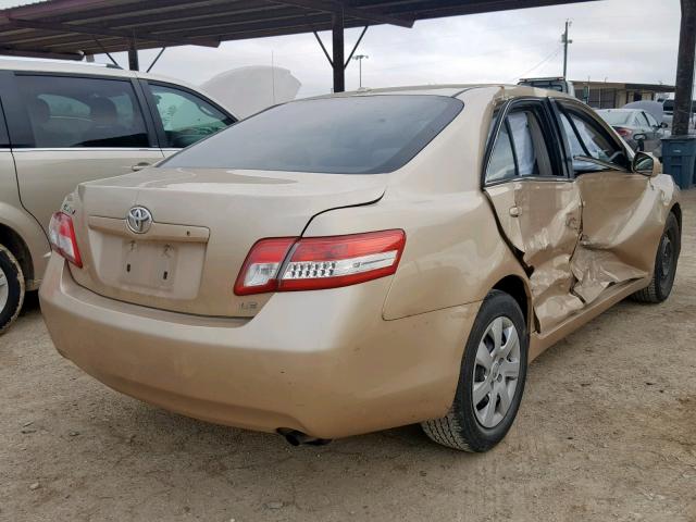 4T4BF3EKXAR023686 - 2010 TOYOTA CAMRY BASE GOLD photo 4