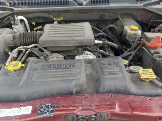 1B7GL2AN41S135998 - 2001 DODGE DAKOTA QUA BURGUNDY photo 7