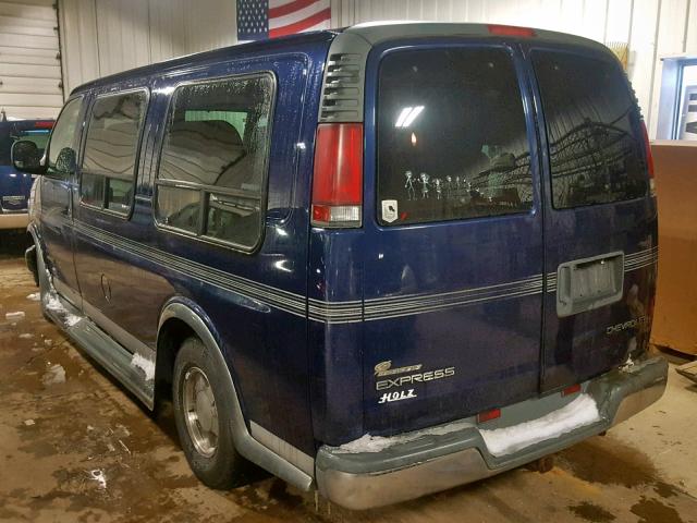 1GBFG15R011222668 - 2001 CHEVROLET EXPRESS G1 BLUE photo 3