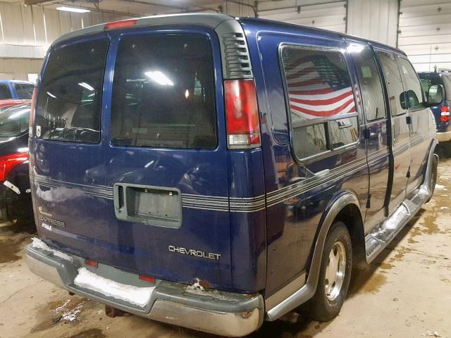 1GBFG15R011222668 - 2001 CHEVROLET EXPRESS G1 BLUE photo 4