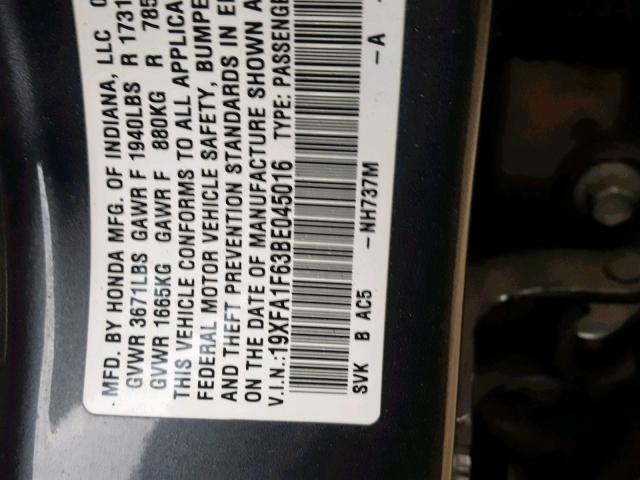 19XFA1F63BE045016 - 2011 HONDA CIVIC LX-S 绿色 照片 10