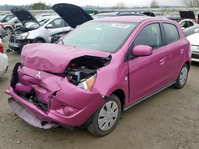 ML32A3HJ9FH004789 - 2015 MITSUBISHI MIRAGE DE PINK photo 2