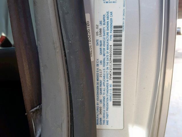 3VWCK21C32M460004 - 2002 VOLKSWAGEN NEW BEETLE Gümüş foto 10