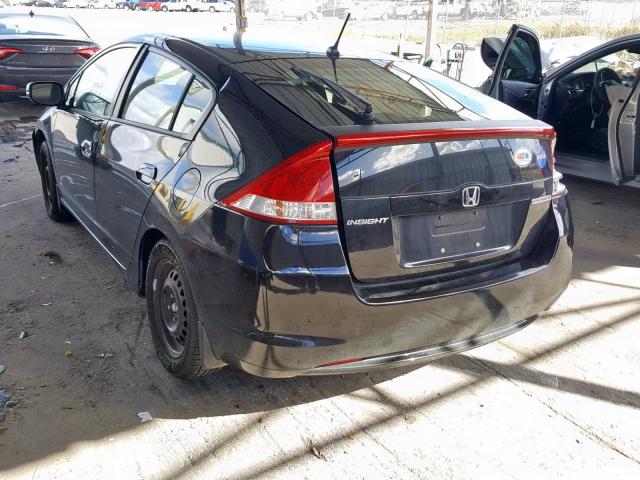 JHMZE2H52AS000736 - 2010 HONDA INSIGHT LX BLACK photo 3