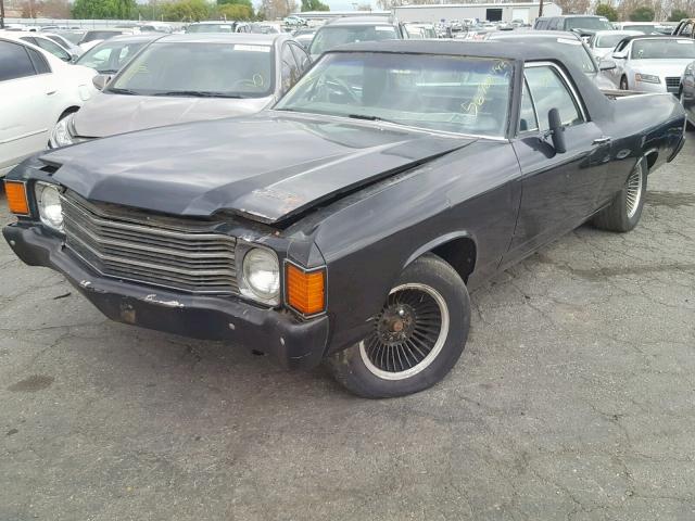 1D80H2L529849 - 1972 CHEVROLET EL CAMINO BLACK photo 2