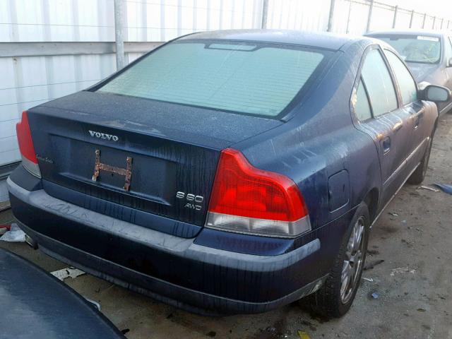 YV1RH58D822150167 - 2002 VOLVO S60 2.5T BLUE photo 4