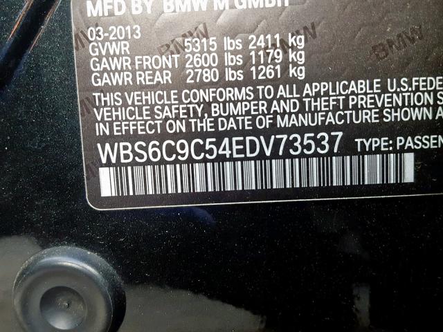 WBS6C9C54EDV73537 - 2014 BMW M6 GRAN CO GREEN photo 10