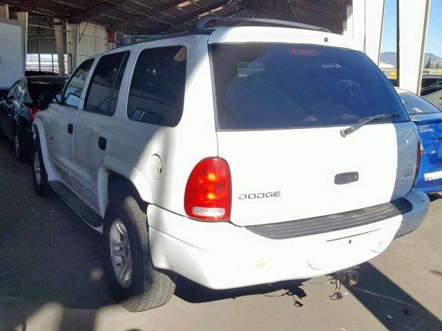 1B4HS28N01F638334 - 2001 DODGE DURANGO WHITE photo 3