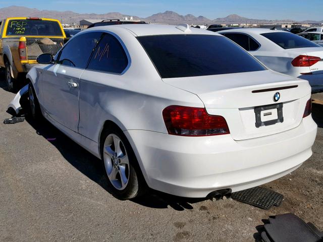 WBAUP93548VF47778 - 2008 BMW 128 I WHITE photo 3