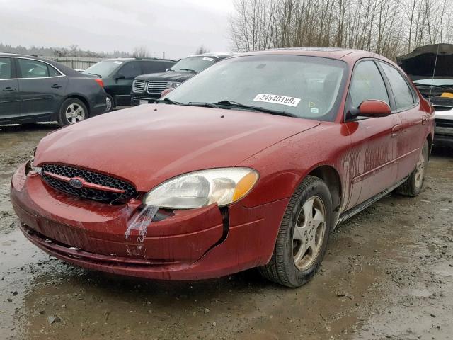 1FAFP55S92G213316 - 2002 FORD TAURUS SES RED photo 2