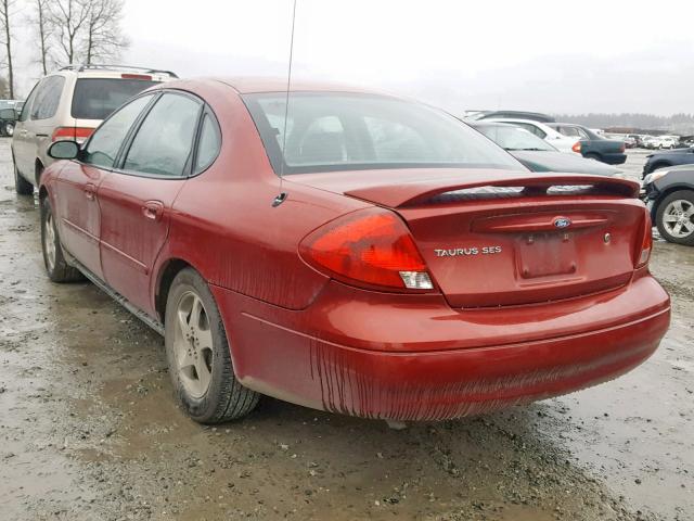 1FAFP55S92G213316 - 2002 FORD TAURUS SES RED photo 3