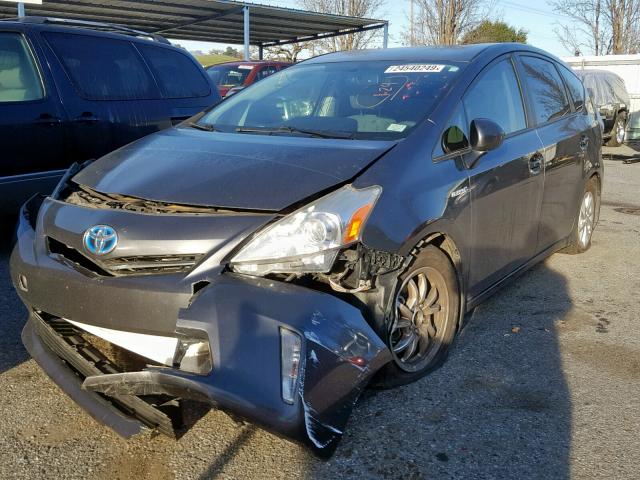 JTDZN3EU2D3195187 - 2013 TOYOTA PRIUS V GRAY photo 2