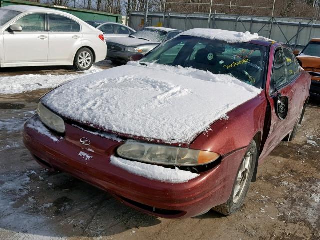 1G3NL52EX1C247089 - 2001 OLDSMOBILE ALERO GL BURGUNDY photo 2