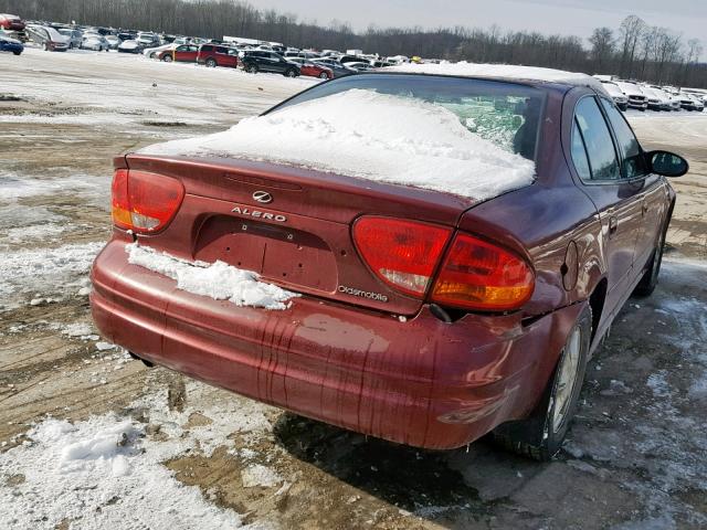 1G3NL52EX1C247089 - 2001 OLDSMOBILE ALERO GL BURGUNDY photo 4