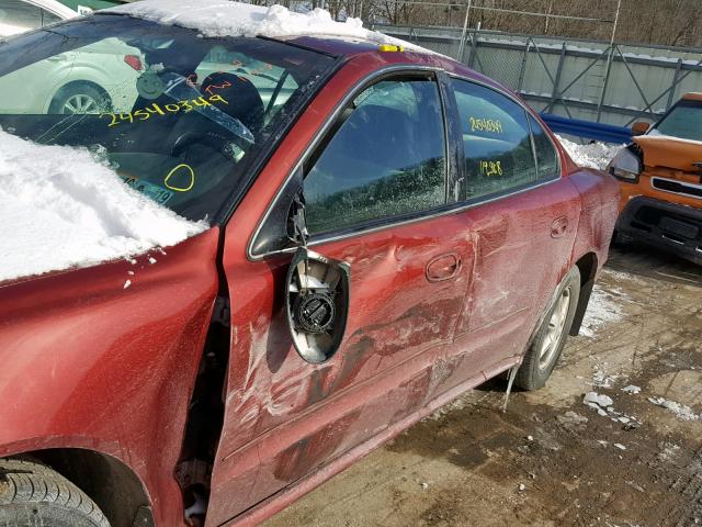 1G3NL52EX1C247089 - 2001 OLDSMOBILE ALERO GL BURGUNDY photo 9