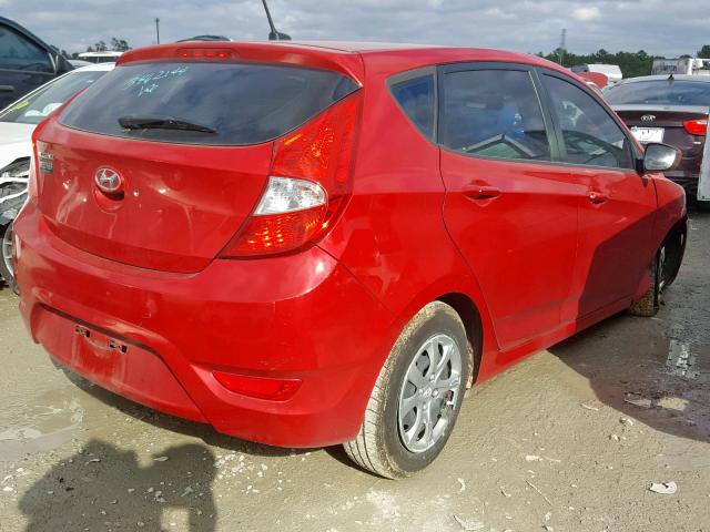 KMHCT5AE6EU163730 - 2014 HYUNDAI ACCENT GLS RED photo 4