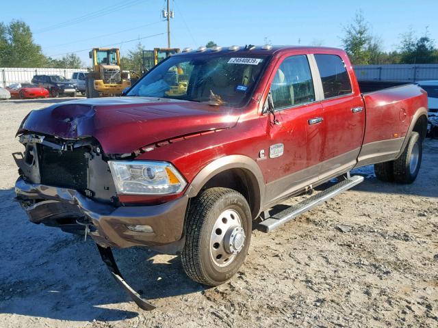 3C63RRKL6JG311614 - 2018 RAM 3500 LONGH BURGUNDY photo 2