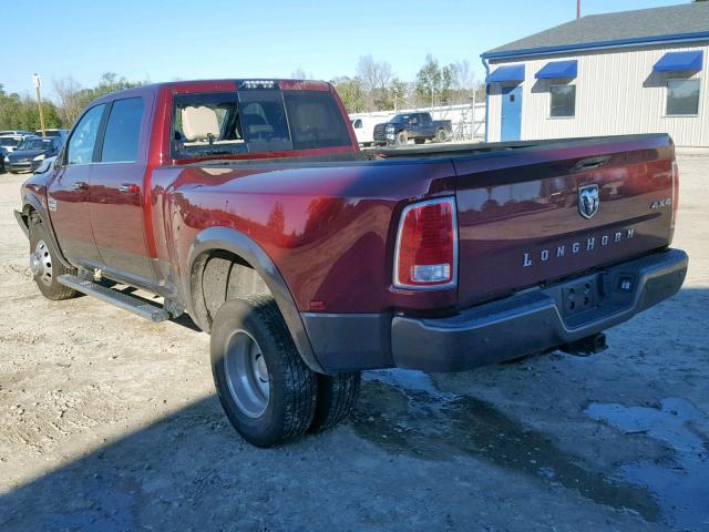 3C63RRKL6JG311614 - 2018 RAM 3500 LONGH BURGUNDY photo 3