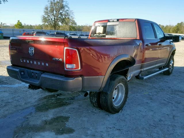 3C63RRKL6JG311614 - 2018 RAM 3500 LONGH BURGUNDY photo 4