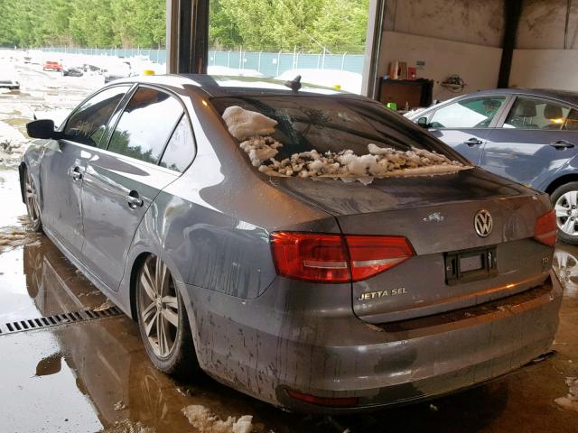 3VWLA7AJXFM239889 - 2015 VOLKSWAGEN JETTA TDI GRAY photo 3