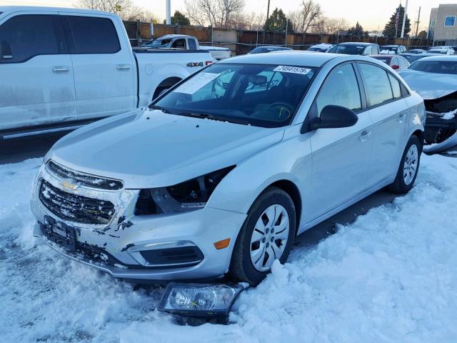 1G1PA5SH5F7177910 - 2015 CHEVROLET CRUZE LS SILVER photo 2