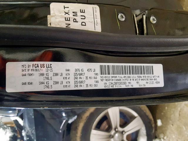 1C4NJDBB7GD653369 - 2016 JEEP COMPASS SP Qara foto 10